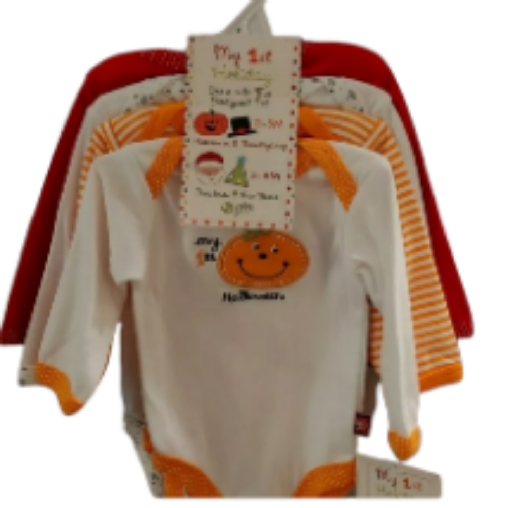 Baby Gear My First Holiday Grow With Me Embroidery  Bodysuit Set 3-6 M 6-9 M